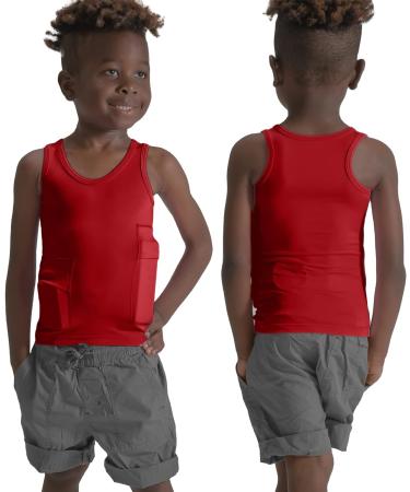 RevelWear Children's Scoop Neck Tank Top with Insulin Pump Pocket - Red Small - Buy Online on GoSupps.com