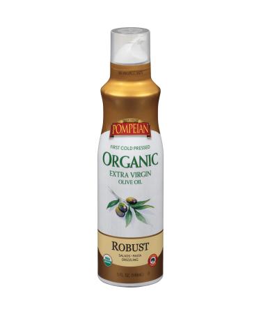 Pompeian USDA Organic Extra Virgin Olive Oil Non-Stick Cooking Spray, Full-Bodied, Perfect for Salads and Pasta, Naturally Gluten Free, Non-Allergenic, Non-GMO, No Propellant, 5 FL. OZ., Single Bottle 5 Fl Oz (Pack of 1)