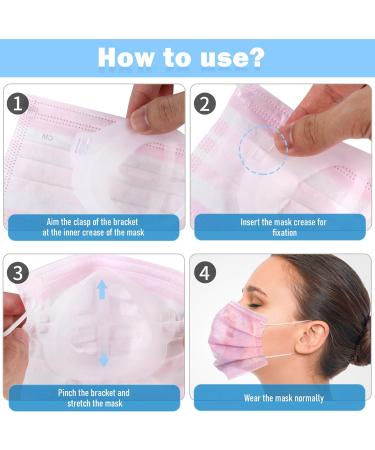 3D Bracket for Comfortable Mask Wearing Silicone Cool Face Guard Accessories Inner Support Holder Stand Frame Protect Lipstick Lip Nasal Pad Breath Smoothly Reusable Washable Translucent 5 Packs - Buy Online on GoSupps.com