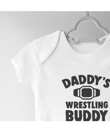 Hippowarehouse Daddy's Wrestling Buddy Baby Vest Bodysuit - Unisex (Short Sleeve) - Buy Online on GoSupps.com