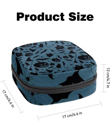 Halloween Pumpkin Bat Sanitary Napkin Storage Bag - Large Capacity Menstrual Cup Pouch for Girls - Travel Portable Makeup Organizer - Color 7 - Buy Online on GoSupps.com
