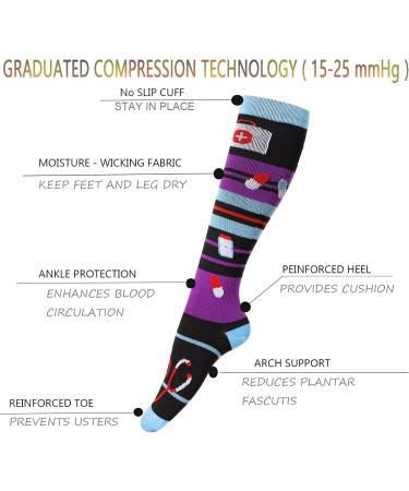Compression Socks 15-25 mmHg for Women & Men - 4 Pairs, Ideal for Nurses, Youth, Running, Travel - Medical Grade Circulation Support - S-M Size - Buy Online on GoSupps.com
