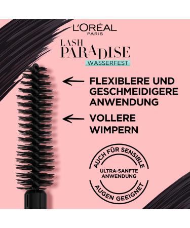 L Or al Paris Lash Paradise Waterproof Mascara - Intensive Volume & Length for Sensitive Eyes | Black | 1 Piece - Buy Online on GoSupps.com