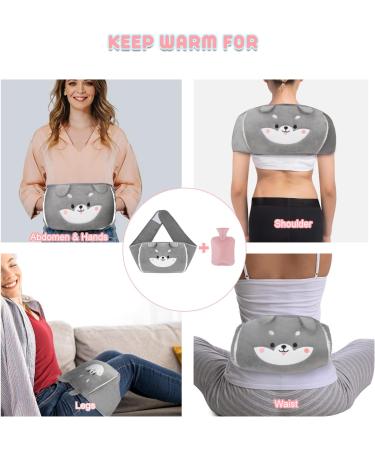 Yungden Hot Water Bottle with Waist Cover - Cute Animal Wrap Around Warm Water Bottle Belt for Pain Relief - Pink-Little Bear - Buy Online on GoSupps.com