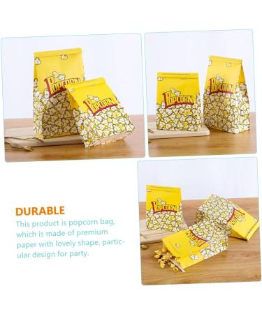 JECOMPRIS 50pcs Popcorn Bag Popcorn+snack+bags Candy Nativity Accessories Bulk Gift Bags Snacks Container Party Popcorn Boxes Bulk Popcorn Oil-proof Popcorn Pouch Paper Biscuit Packing Bag 29X15.5X8CM Yellow - Buy Online on GoSupps.com