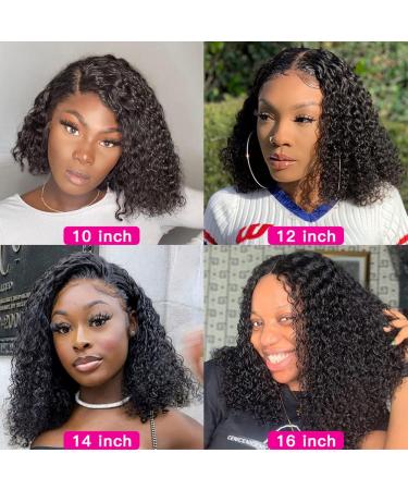 12 FLYBAO V Part Bob Wig Human Hair 10A Water Wave Short Bob Wig 150% Density for Black Women - U Part Curly Wig No Glue - Wet and Wavy Natural Color 12 inch - Buy Online on GoSupps.com