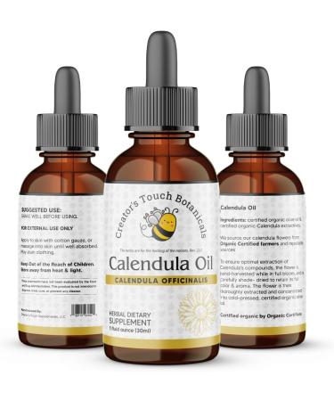 Creator's Touch Botanicals Calendula Oil 1 fl oz (30ml) Herbal Oil Extract Carrier Oil Skin Nails face. - Buy Online on GoSupps.com