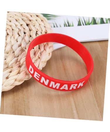 Milist 12 Stk Denmark Flag Silicone Bracelets | Custom Sporty Rubber Straps | Football Country Arm Tape - Buy Online on GoSupps.com