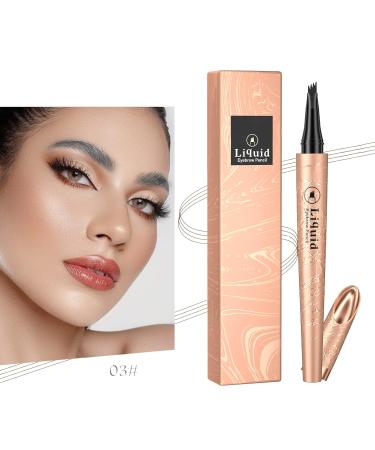 Buy Housn Waterproof Eyebrow Pencil - Fork Tip Quick Drying & Durable - Gray (03#) for Natural Makeup - International Shipping Available - Buy Online on GoSupps.com