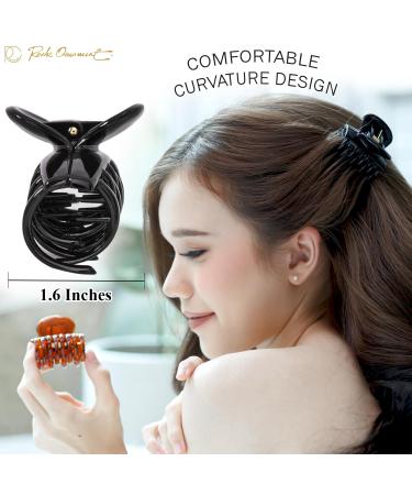 RC Roche Hair Clipper - Fine Tooth Gripper for Thick Hair | 6-Piece Set in Transparent Brown & Black | Premium Hair Accessories - Buy Online on GoSupps.com