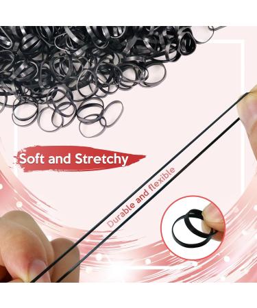 Sularpek 1000 Pcs Small Elastic Hair Bands with Removal Hook - Black | Hair Elastics for Braids and Styles - Buy Online on GoSupps.com