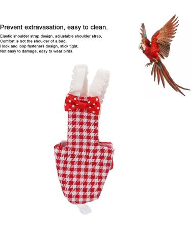 Entatial Parrots Pilot Suit - Waterproof Red Grid Bird Diaper Soft Tights for ARA & Budgies | International Shipping Available - Buy Online on GoSupps.com