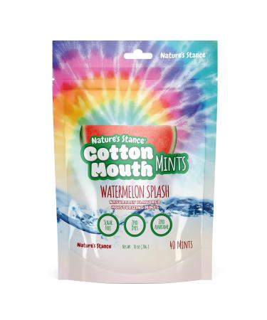 Nature's Stance Cotton Mouth Xylitol Mints Dry Mouth Lozenges Sugar Free Mouth Watering Mints - Stimulates Saliva & Freshens Breath 40 Count (Watermelon Splash)