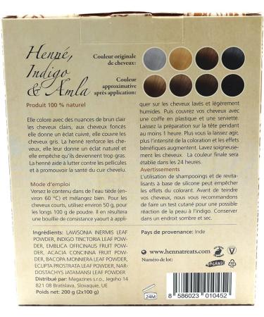 Henna Indigo & Amla - Light Brown - Natural Hair Coloring & Hair Care - Powder - 200g - Buy Online on GoSupps.com