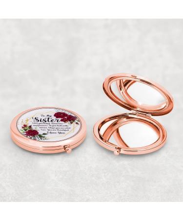 OHSunFLower2 Sister Gifts - Rose Gold Compact Mirror for Sisters - Birthday & Graduation Gift - Buy Online on GoSupps.com