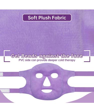 Reusable Ice Face Mask & Gel Eye Mask for Puffiness, Dark Circles, and Headaches - Purple - Buy Online on GoSupps.com