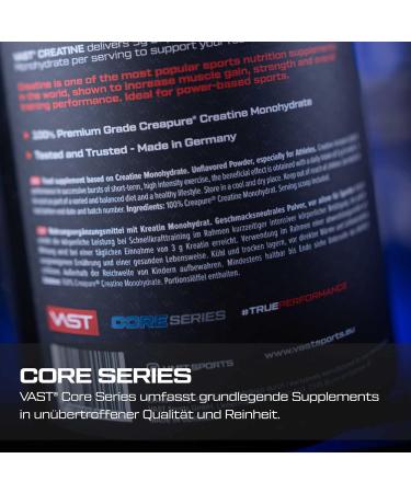 Vast Creatine - Micronized Creapure Creatine Monohydrate Powder | Vegan Made in Germany | 60 Portions | Boost Performance | 300g - Buy Online on GoSupps.com