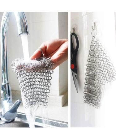 Stainless Steel Cast Iron Cleaner Abnaok 2 Packs 316L Chainmail Scrubber for Cast Iron Pan Pre-Seasoned Pan Pot Dutch Ovens Waffle Iron Pans Scraper Grill Cast Iron Skillet Scraper - Buy Online on GoSupps.com