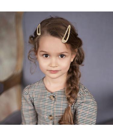 4PCS Gold Rhinestone Snap Hair Clips for Women - Shining Metal Hair Clips - Buy Online on GoSupps.com
