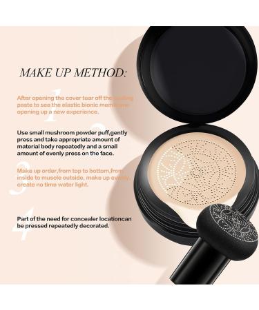 Buy CC Cream Foundation & Mushroom Head Sponge - Moisturizing Concealer & Long-Lasting Brightening Make-Up Base for All Skin Types (Ivory) - International Shipping Available - Buy Online on GoSupps.com