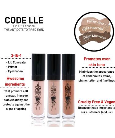 CODE Beautiful Eye Primer and Concealer | Vegan & Cruelty Free | LLE Lid Lift Enhance - Fairer Soul - Buy Online on GoSupps.com