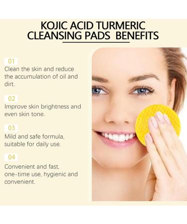 Turmeric Kojic Face Pads 40 Turmeric And Kojic Accid Cleansing Pads Turmeric Cleansing Pads Balances Skin Oil And Water Face Exfoliator Pad For Facial Cleansing Skincare - Buy Online on GoSupps.com