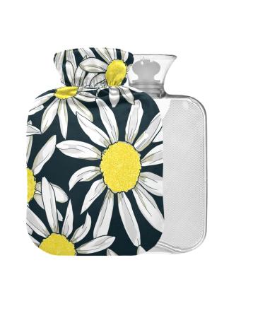 Hot Water Bottle with Cover Chamomile BPA Free 2L Large Hot Water Bag for Pain Relief Back Pain Hot and Cold Therapy