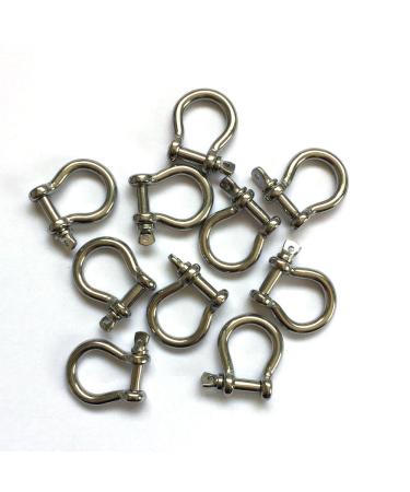 Stainless Steel Bow Shackle, 4mm, Silver Color,for Paracord Jewelry, Marine Tackle-10 Pieces