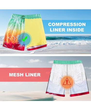 Cozople Men's Swim Trunks w/ Compression Liner - Quick Dry Lightweight Shorts - Rainbow Palm Tree - Large - Buy Online on GoSupps.com