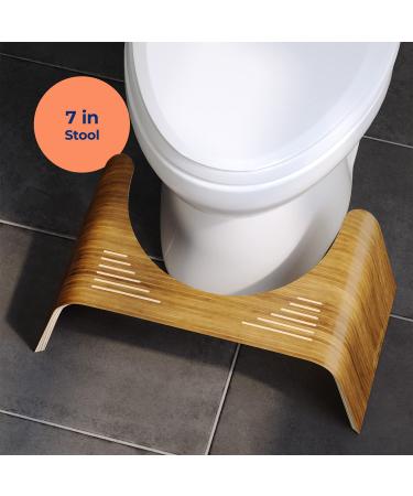 Squatty Potty Slim Teak Finish Toilet Stool - 7 Height Brown - Buy Online on GoSupps.com