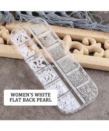 Czasowe Acrylic Nail Jewelry Design Box - 12 Compartments with Rhinestones White Pearls & Caviar Beads for Stunning Nail Art - Buy Online on GoSupps.com