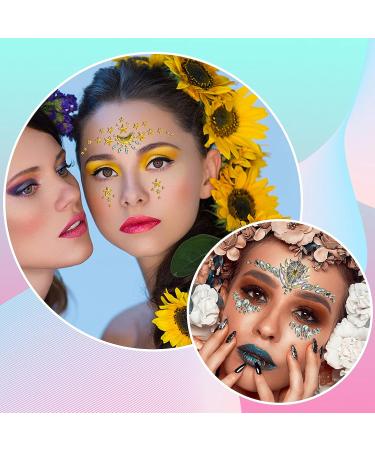 Mermaid Face Gems - 4 Sets Body & Eye Jewels for Women | Rave & Festival Party Accessories - Buy Online on GoSupps.com