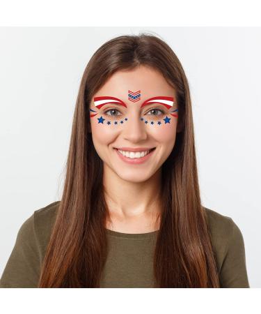 4th of July Temporary Tattoo Set - Patriotic Independence Day Face & Body Tattoos - 10PCS - Buy Online on GoSupps.com
