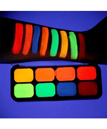 UV Glow Neon Face Paint Palette - 8 Colors for Festival, Party, Halloween - Buy Online on GoSupps.com