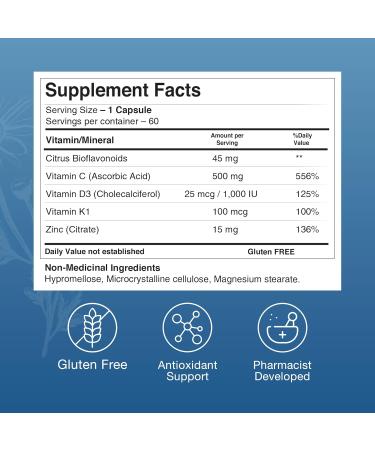 ZAX'S ORIGINAL Bruise Vitamin 2-Pack Pharmacist-Developed Bruising Supplements Potent Swelling & Bruise Reducer with Zinc Vitamins K D3 C Citrus Bioflavonoids 120 Caps Pair with Arnica Cream 60 Count (Pack of 2) - Buy Online on GoSupps.com