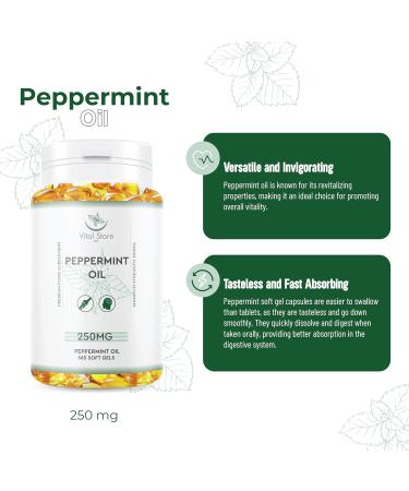 Peppermint Oil 250MG Vegan Softgels - 1 Year Supply (365ct) | High Strength Peppermint Supplement - Buy Online on GoSupps.com