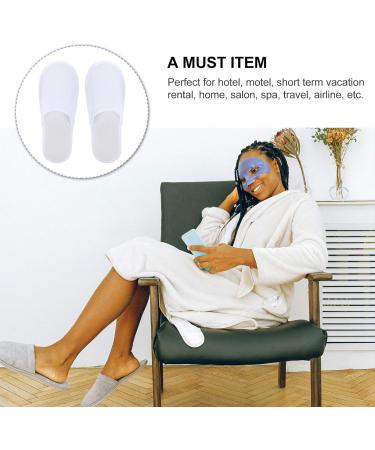 24 Pairs Disposable Hotel Spa Slippers - Unisex White Coral Fleece - Bulk Portable Shoes - Buy Online on GoSupps.com