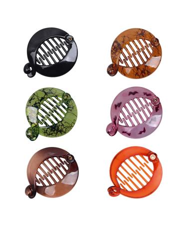 6pcs 2.5 Banana Hair Clips Hair Combs Round Pins Clip Ponytail Holder Hair Accessories Fish Grips for Women Girls