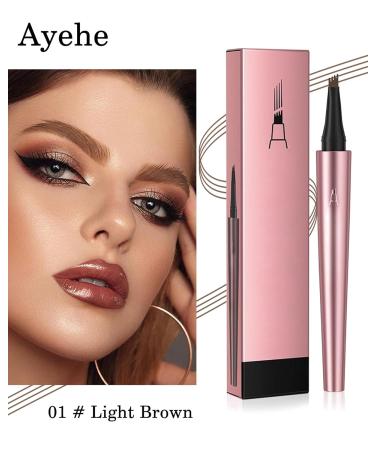 Shop Light Brown 4-Tipped Eyebrow Pencil - Waterproof Smudge-Proof & Long-Lasting 3D Microblading Pen | International Shipping Available - Buy Online on GoSupps.com