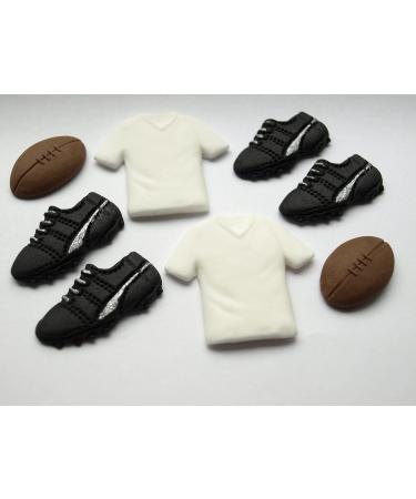 8x Rugby Happy Birthday Cake Toppers Edible Fondant Cupcake Decor White Shirt Fan Rugby Kit - Buy Online on GoSupps.com