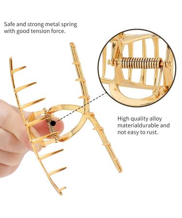 Fuystiulyo 6 Pack Large Metal Hair Claw Clips - Nonslip Gold Hair Clips for Thick Thin Hair - Strong Hold Jaw Clips - Hair Styling Accessories - Buy Online on GoSupps.com