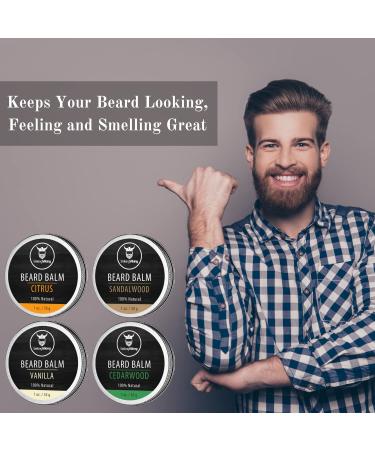 Striking Viking Beard Balm Conditioner Variety Pack - Vanilla Sandalwood, Citrus, & Cedarwood Scents - Styles & Conditions with Natural Oils - Buy Online on GoSupps.com