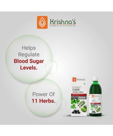 KRISHNA'S HERBAL & AYURVEDA Diabic Care Juice - 500 ml (Pack Of 2) | Blend Of 11 Herbs Methi Amla Karela Jamun Kutki Guduchi & 5 Other Herbs To Manage Sugar Levels Jamun 250 ml (Pack of 2) - Buy Online on GoSupps.com