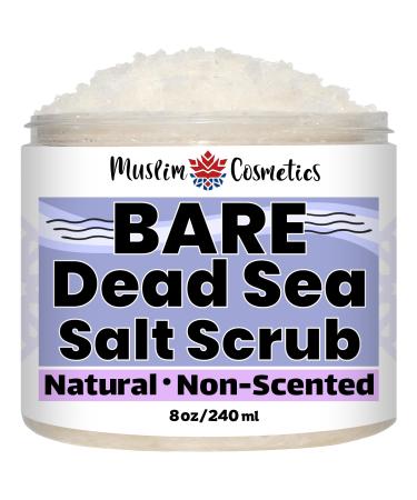 Non-Scented Dead Sea Salt Scrub - for Face & Body/Unscented/Non clogging Jojoba base // Made in Canada - Muslim Cosmetics - BARE Dead Sea Salt Scrub (8oz (240ml))