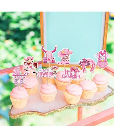 Keaziu 36PCS A little Cowboy is On The Way Cupcake Toppers Cowboy Riding HorseShoe Cowgirl Hats Western Theme Happy Birthday Baby Shower Party Cake Decorations Supplies Pink 3 Pink 2024 - Buy Online on GoSupps.com