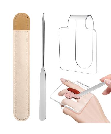 VILLCASE Palette de Maquillage Acrylique Transparente avec Spatule Pochette de Rangement Incluse Palette de M lange Portable pour Fond de Teint et Produits Cosm tiques Usage