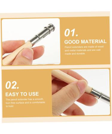 Lurrose Artistic Pencil Holders 24 pcs Colored Single Short Sketch Durable Wooden Lengtheners Supplies Goldfish Assorted Diy - Buy Online on GoSupps.com