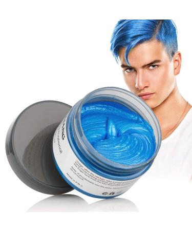 MOFAJANG Hair Coloring Wax, Blue Temporary Hairstyle Cream, Natural Hairstyle Color Pomade, Washable Hair Dye Styling Wax Cream Mud