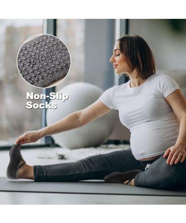 Nitaiun Non-Slip Yoga Socks for Women | 3 Pairs Grip Socks for Barre Pilates Ballet & Dance | Anti-Slip Straps | Large Size Black & Gray 37-45 - Buy Online on GoSupps.com