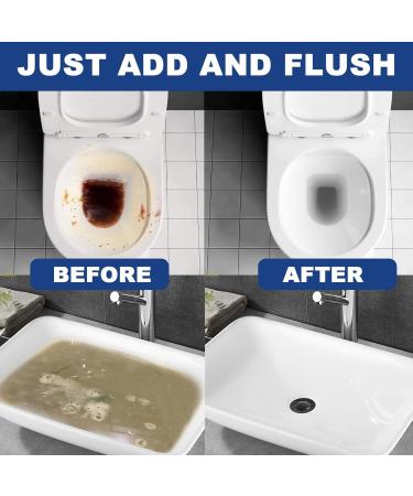 Toilet Pipe Cleaner - Powerful Dredge Powder with High-Density Formula - Toilet Pipe Powder Liquefied Fat Oil Lint Paper Hair Clogging Cleaning Dredge 100g - Buy Online on GoSupps.com